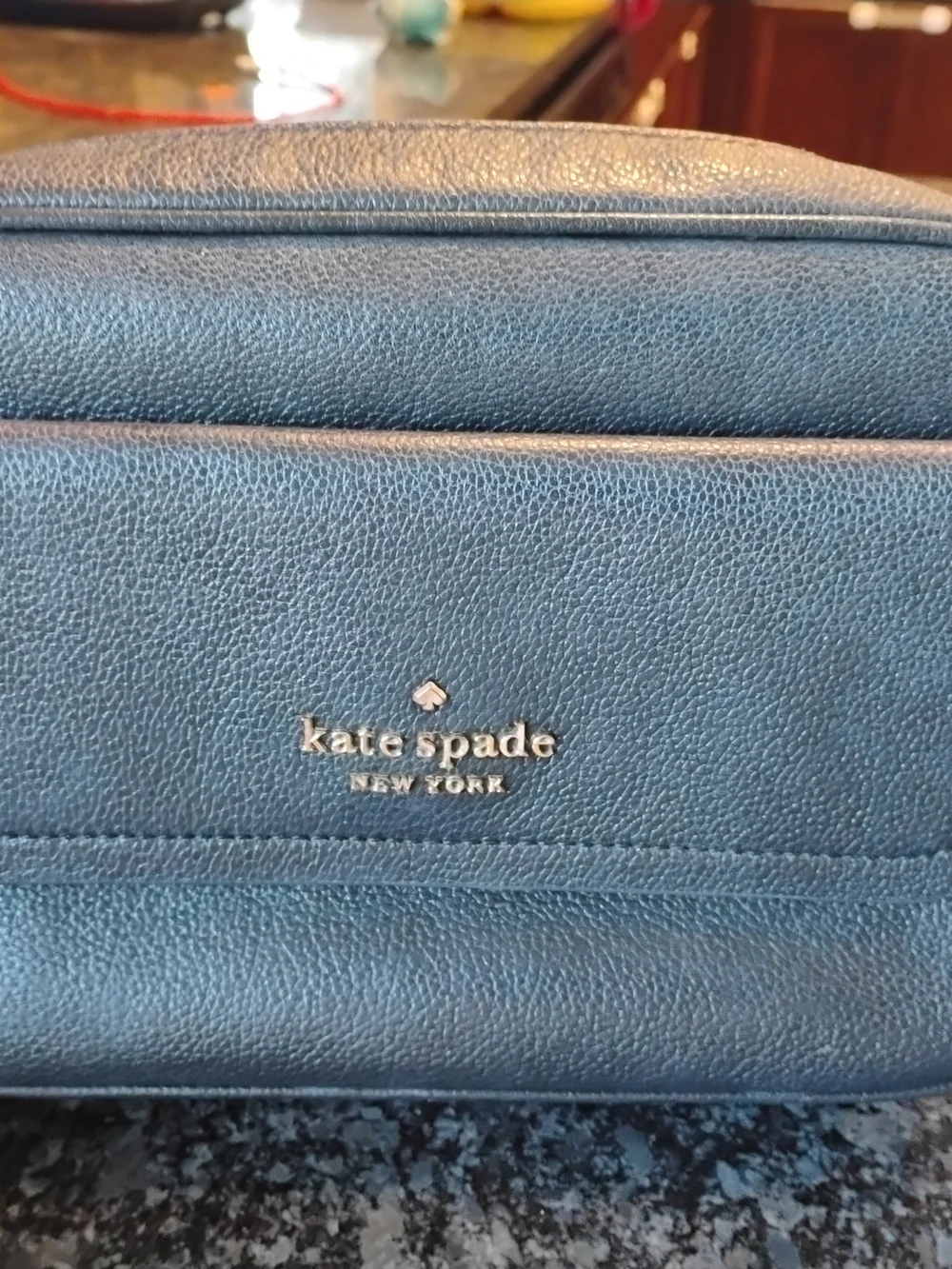 kate spade black pebbled leather Crossbody Bag with gold-tone logo